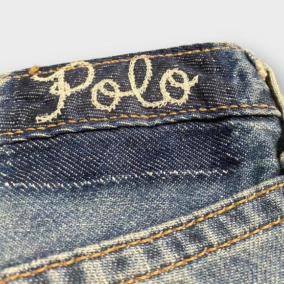 Polo Ralph Lauren Astor Slim Boyfriend Paint Splash Girls Blue Jeans size 16 New - Picture 9 of 12